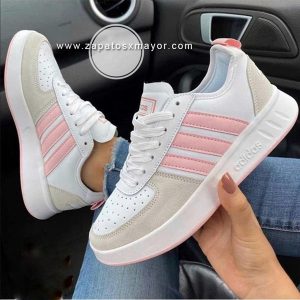 tenis mujer blanco con rosado 2021 zapatillas