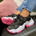 Tenis moda para mujer tenis negros chunky sneakers